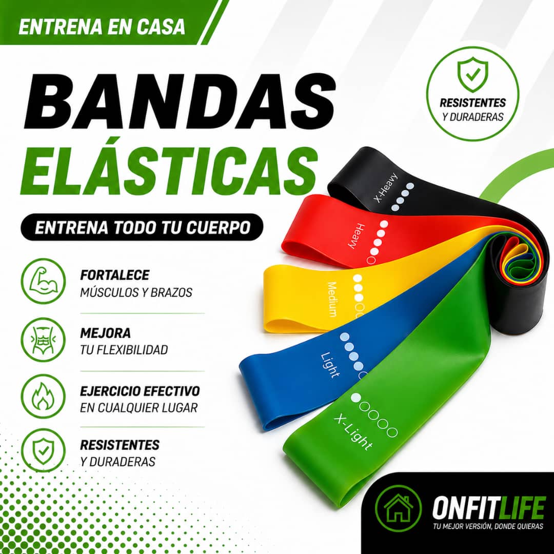 Set de Bandas de Resistencia Pro-Grip: 5 Niveles de Intensidad